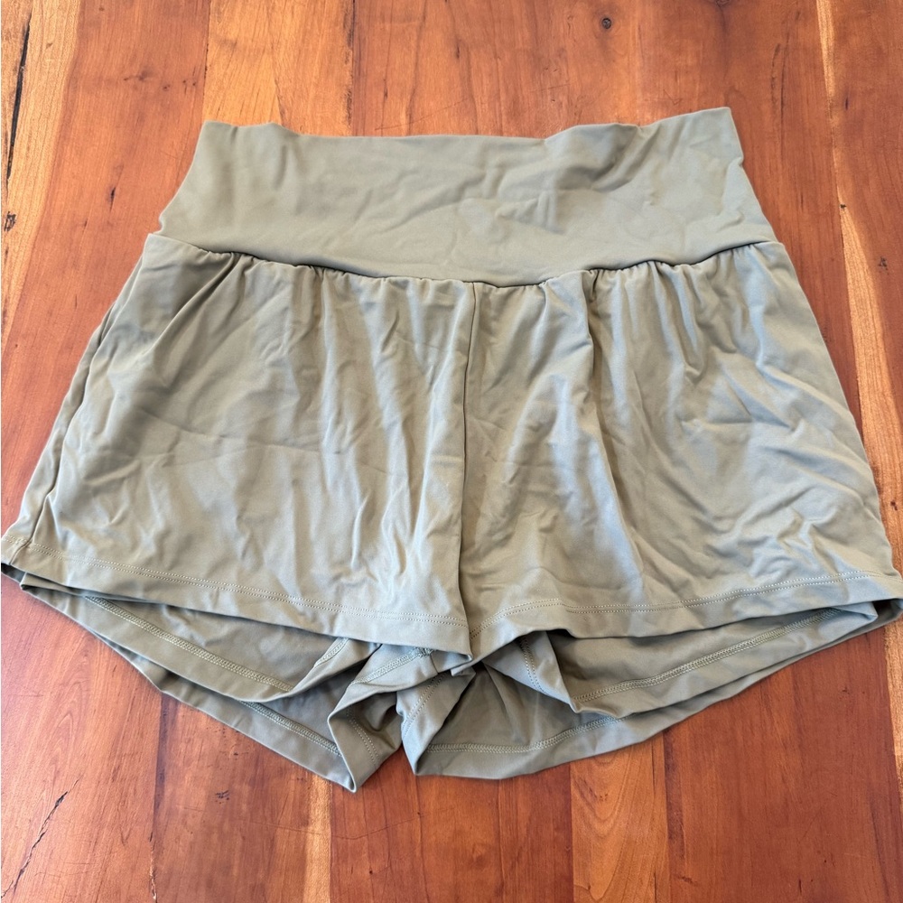 Olive Green Athletic Women's Shorts